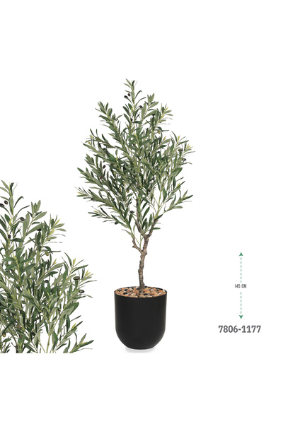 co arma شجرة زيتون صناعية ( 145 سم ) مركن بلاستيك