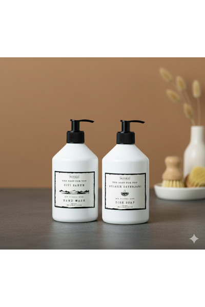 BÜYÜLÜ HOME Beyaz 2 Adet 500 Ml Plastik Sıvı Sabunluk Bulaşık Deterjanlık Pla...