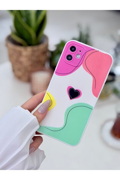 Go Aksesuar Iphone 11 Uyumlu (12 Görünümlü Köşeli ) Içi Kadife Colormix Renkl...