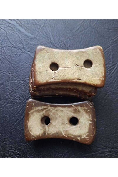 İMREN AKSESUAR أزرار خشبية طبيعية بعرض 4 سم مستطيلة الشكل، عبوة واحدة 5 قطع