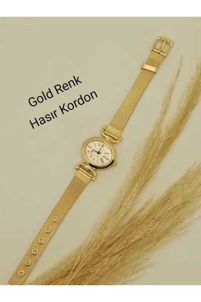 FEYSER Vintage Oval Model White Dial Gold Color Wicket Band Women Wristwatch ...