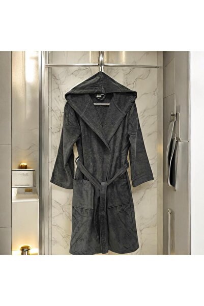 MYSOFTHOME رداء حمام 100% قطن مخملي بغطاء رأس