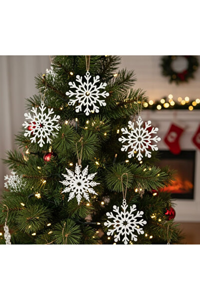 samsunlazer خشب 10 قطع |   مجموعة زينة شجرة عيد الميلاد على شكل ندفة ثلج خشبية مقاس 3 مم |   ألواح MDF طبيعية