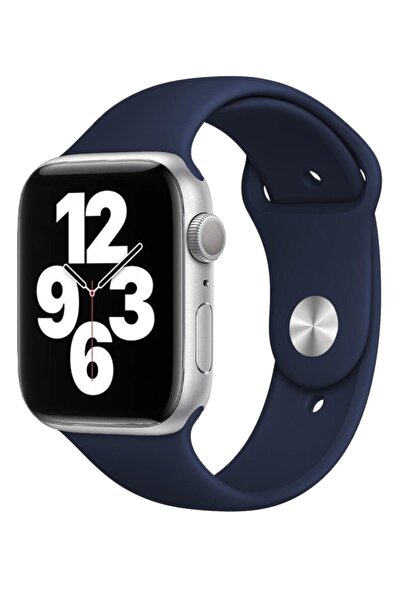 Melikzade Silikon Apple Watch Kordon – Lacivert – 44/45/46mm & Series 1-3 42mm Büyük Kasa Uyumlu (M/L)