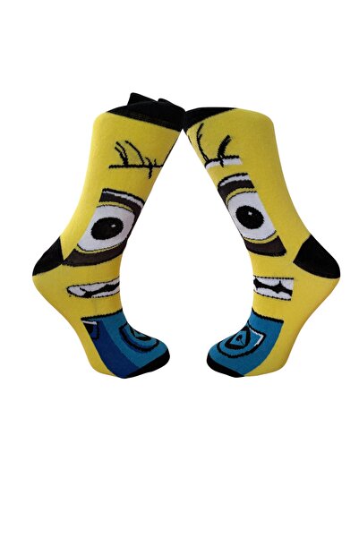 AL Bİ 90LIK Памучни чорапи с мотиви от анимационния филм „Minion Rush“