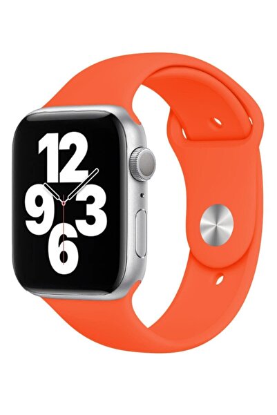 Melikzade Silikon Apple Watch Kordon – Turuncu – Series 10/11 42mm & 41/40/38...