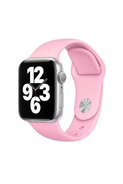 Quse Apple Watch 46/45/44mm & Series 1-3 42mm ile Uyumlu Silikon Kordon – Pem...