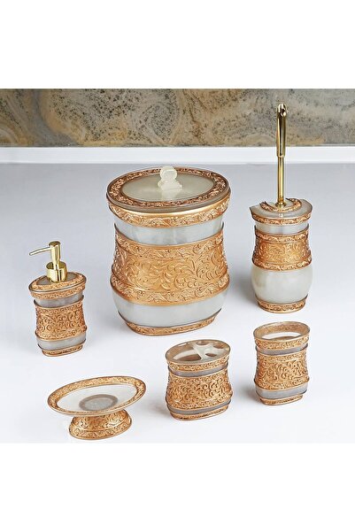 city gold 6 Parça Polyester Banyo Seti