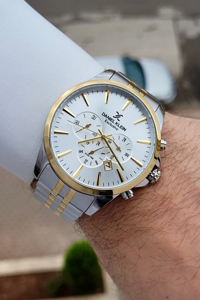 Daniel Klein Gold Silver Color Inner Indicators Active Function 2 Years Warranty Men's Wristwatch