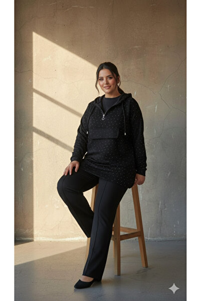 Curly Black Modal Fabric Stone Set