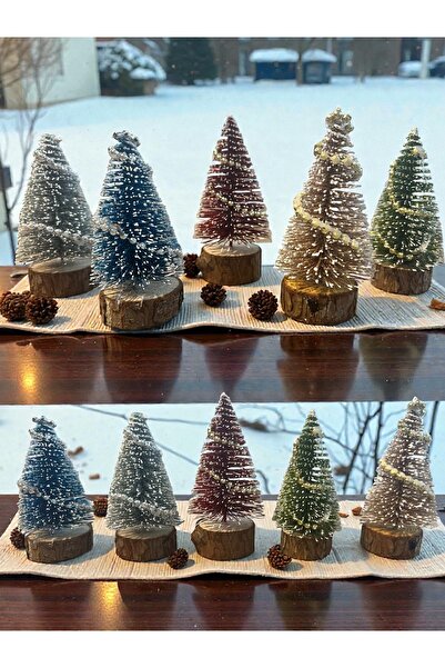 Yenigeldi 2 Adet Zincirli Top 10 Cm Kar Efektli Küçük Yılbaşı Ağacı Süslemeli...