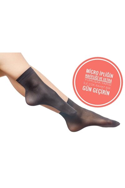rossey Micro Silk Texture Thin (20d) Socket Socks-black 500-(12 Pairs)