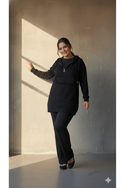 Curly Black Modal Fabric Stone Set