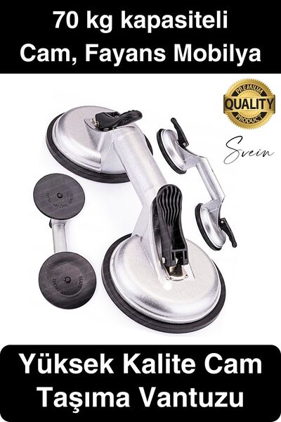 Svein 70 Kg Kapasiteli Ikili Cam Vantuzu Plastik Vakumlu Taşıma Kaporta Göçük...
