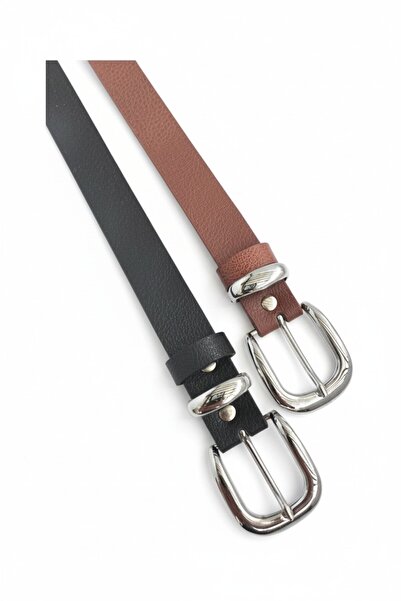 Gradelli kadın kemer krom toka ikili paket