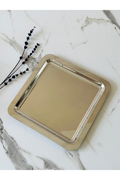 SEVA ÇELİK 6 Pieces Square Stainless Metal Color Coffee - Serving - Presentat...