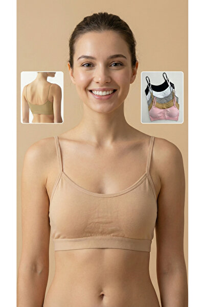 underwear bodyway 5'li Fırsat Paketi İnce Askılı Pedli Basic Bralet Seti - Si...