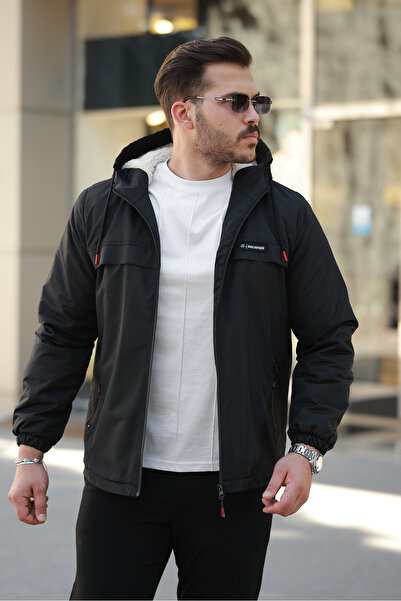 Boymen Ανδρικό παλτό με επένδυση από γούνα Χοντρό αδιάβροχο παλτό Premium παλτό