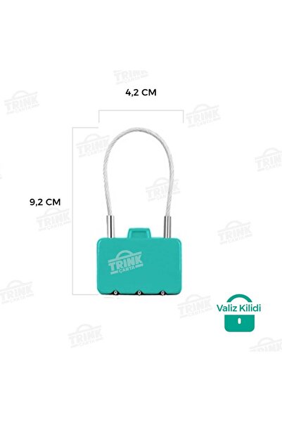 Trink Çanta Şifreli Valiz Kilidi - Bavul Kilidi - Çanta Kilidi - Seyahat Kilidi - TURKUAZ -