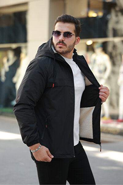 Boymen Ανδρικό παλτό με επένδυση από γούνα Χοντρό αδιάβροχο παλτό Premium παλτό