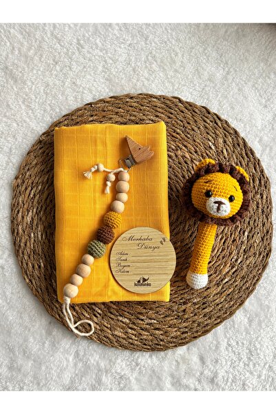 Kereminko Bebek هدية الترحيب بالمولود – خشخيشة أسد أميجورومي، غطاء من الموسلي...