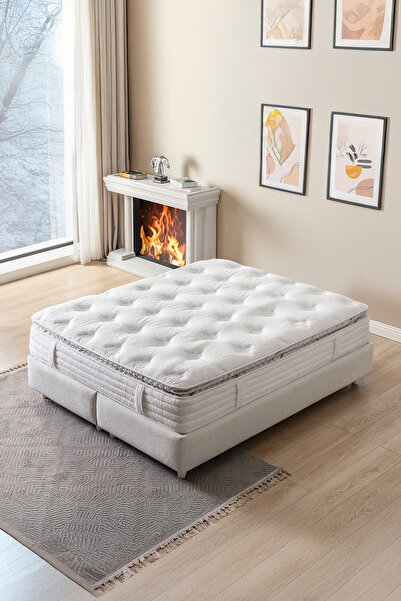Homefy Sleepy Premium Ortopedik Paket Yaylı Yatak 33 cm Pillowtop Teddy Kumaş Tek / Çift Kişilik Yatak