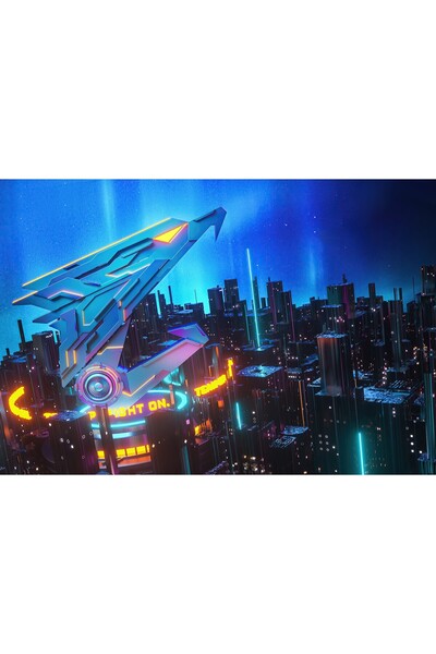 Zumzeria Pictură pe pânză Gigabyte Aorus City, 80x50cm, tableou584,