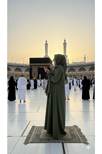 Vivezza Φόρεμα Umrah με μοντέλο İnci, σάλι και δώρο Zikirmatik