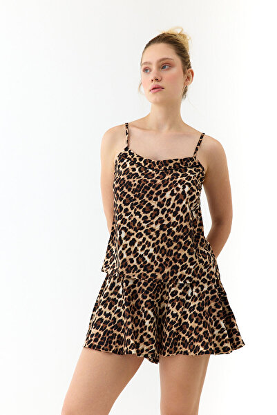 Amarelle Capetown Leopard Print Thin Strap Pajama Set with Shorts