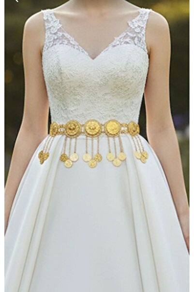 AKSESUARIM حزام رشات ذهبي اللون مطلي بالذهب عيار 22 قيراط