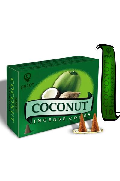ENJOY SHOP Coconat Konik Tütsü Hindistan Cevizi Kokulu Tütsü 10 Adet Not : Ge...