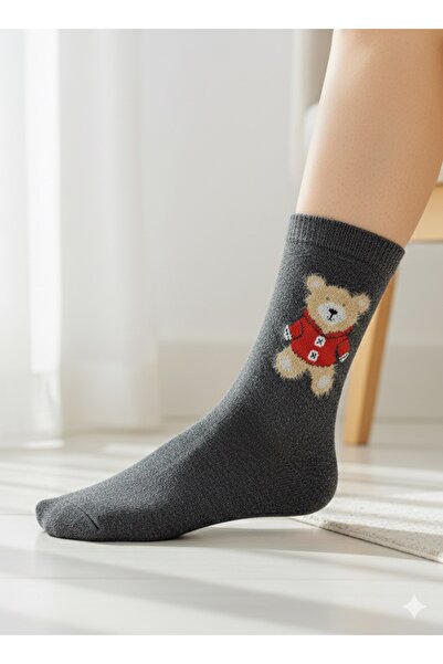 Pierre Lines Tedy Bear Print College Socks Set 4 Pairs