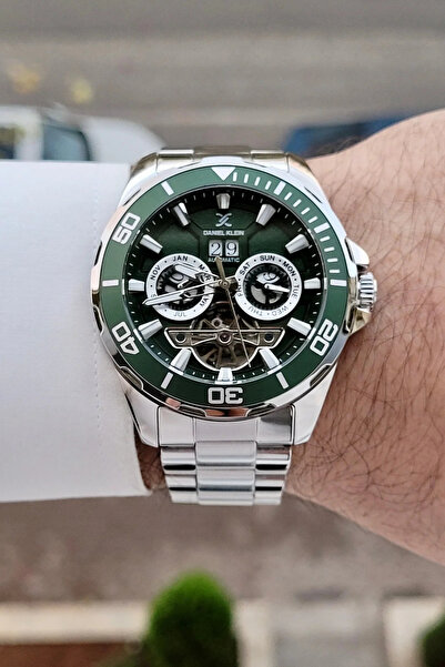 Daniel Klein Green Cord Metalic Men's Wristwatch - 2 Years Warranty, Automati...