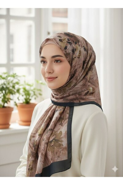 REMOMODA Patterned Floral Model Shawl French Cotton Stretchy Soft Shawl High Quality