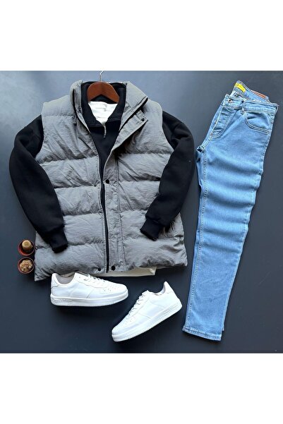 giyimadam16 Inflatable Vest Oversized 3 Thread Zipper Collar Sweet Narrow Leg...