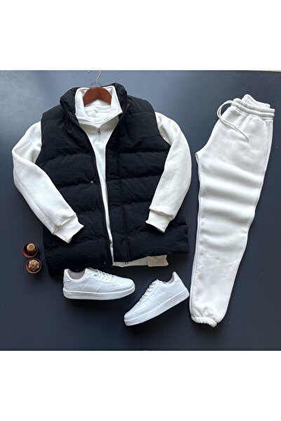 giyimadam16 سترة قابلة للنفخ وطقم ملابس رياضية من الصوف السميك ذو قصة فضفاضة ...