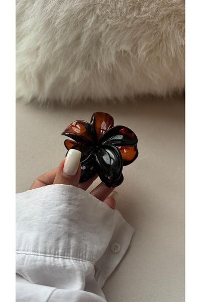 YOYYO Κλιπ μαλλιών Lotus 6 τεμαχίων καφέ - Μαύρο κλιπ μαλλιών διάφανο κλιπ γι...