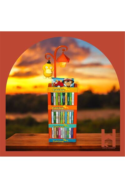 Hediye Kasabası MASAÜSTÜ DEKORATİF MİNİ KÜTÜPHANE VE GECE LAMBASI - POKEMON (...
