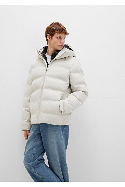 Mavi Wasserabweisender, aufblasbarer Mantel mit Kapuze in Ecru 0110313-70144