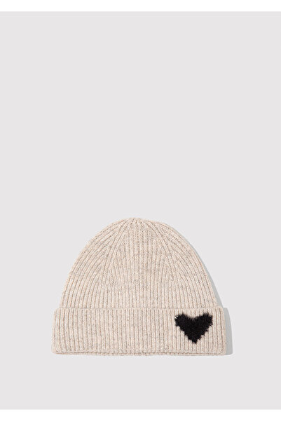 Mavi Beige Baskenmütze mit Herzdetail 1913605-30757