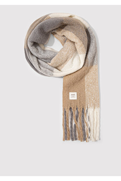 Mavi Karierter Schal mit Quasten 1913603-30221