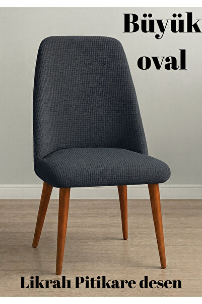 ELHAS Mutfak Sandalye Kılıfı Büyük Oval Likralı Yıkanabilir, Streç,Lastikli B...