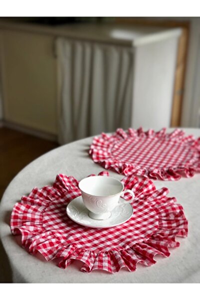 ToffyStore Round Red Polka Dot American Tablecloth (38X38Cm)