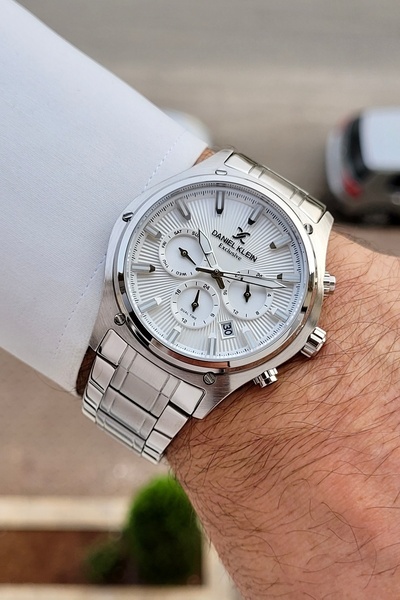 Daniel Klein Silver Renk 24 Ay Garantili 44 Mm Göstergeleri Aktif Erkek Kol S...