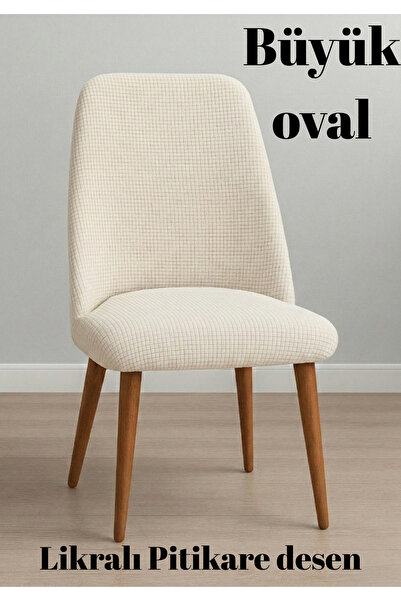 ELHAS Mutfak Sandalye Kılıfı Büyük Oval Likralı Yıkanabilir, Streç,Lastikli B...