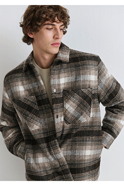 Mavi Καρό καφέ μπουφάν oversized / Φαρδιά κοπή 0110745-91228