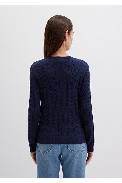 Mavi Marineblauer Pullover mit V-Ausschnitt, schmale Passform / schmale Passform 1710340-84371