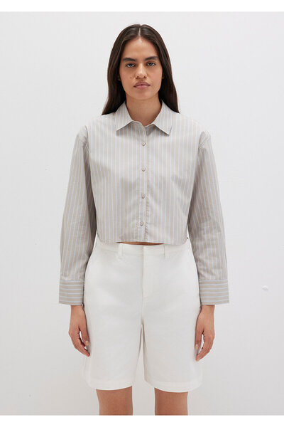 Mavi Ριγέ μπεζ πουκάμισο Crop / Short Cut 1211184-83980