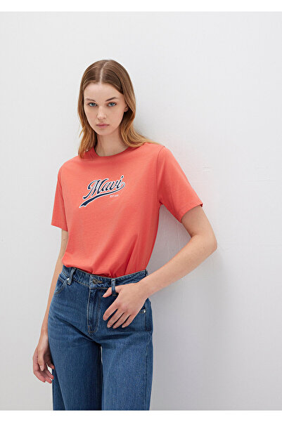 Mavi Πορτοκαλί μπλουζάκι με λογότυπο εμπριμέ, κανονική εφαρμογή / κανονικό κόψιμο 1613565-71076