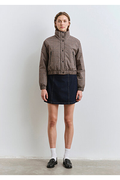 Mavi Καφέ καρό φουσκωτό παλτό 1110269-90373